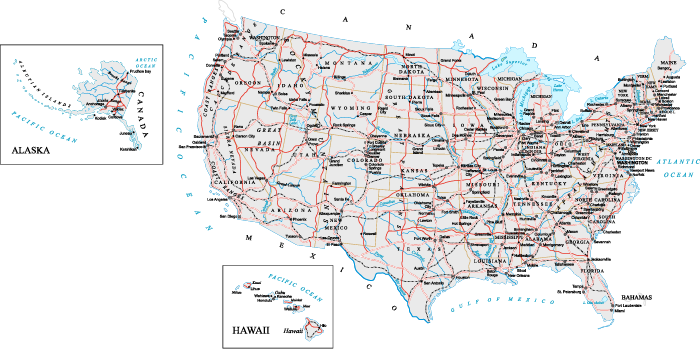 United States railroad map